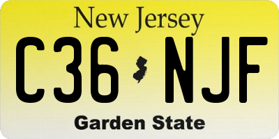 NJ license plate C36NJF