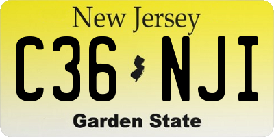 NJ license plate C36NJI