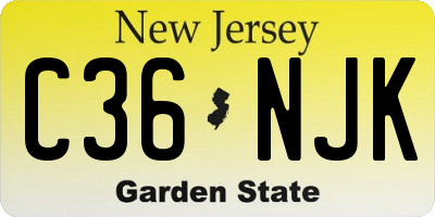 NJ license plate C36NJK