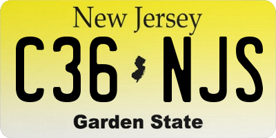 NJ license plate C36NJS