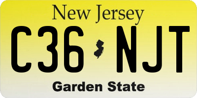 NJ license plate C36NJT