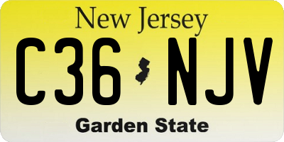 NJ license plate C36NJV