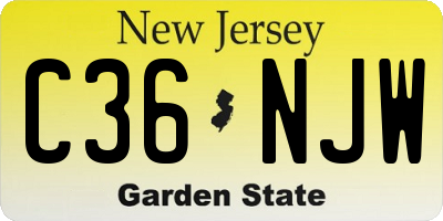 NJ license plate C36NJW