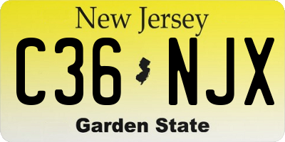 NJ license plate C36NJX