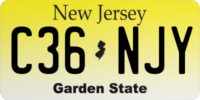 NJ license plate C36NJY