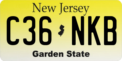 NJ license plate C36NKB