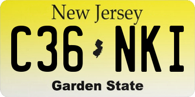 NJ license plate C36NKI