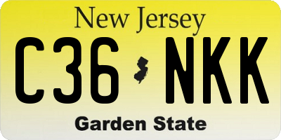 NJ license plate C36NKK