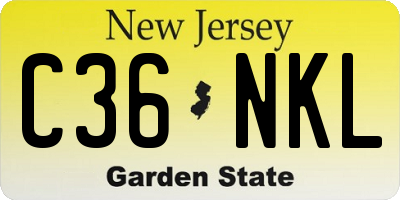 NJ license plate C36NKL