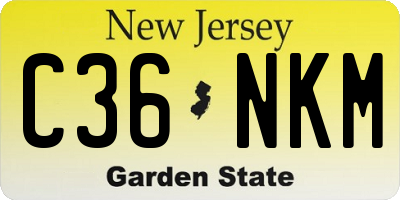 NJ license plate C36NKM