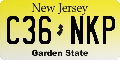NJ license plate C36NKP