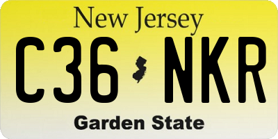 NJ license plate C36NKR