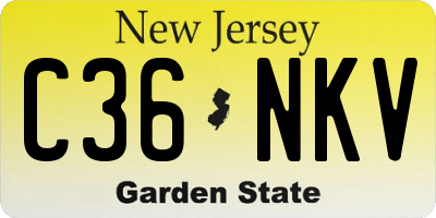 NJ license plate C36NKV