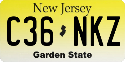NJ license plate C36NKZ