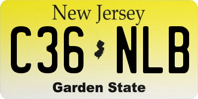 NJ license plate C36NLB