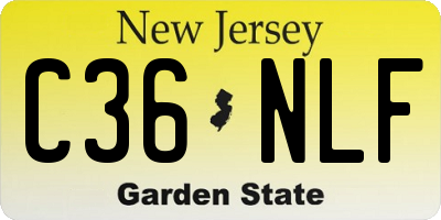 NJ license plate C36NLF