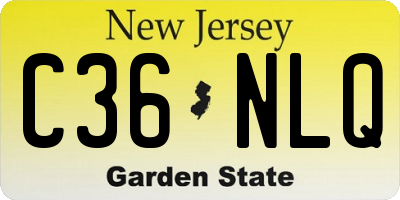 NJ license plate C36NLQ