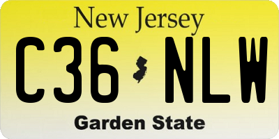 NJ license plate C36NLW