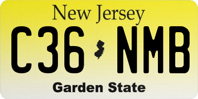 NJ license plate C36NMB