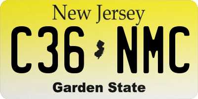 NJ license plate C36NMC