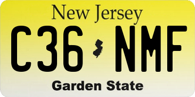 NJ license plate C36NMF