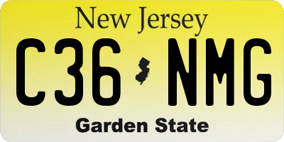 NJ license plate C36NMG