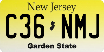 NJ license plate C36NMJ