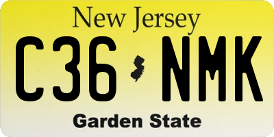 NJ license plate C36NMK
