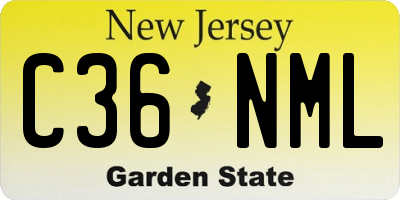 NJ license plate C36NML