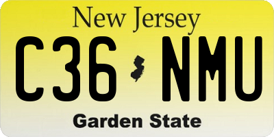 NJ license plate C36NMU
