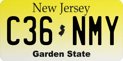 NJ license plate C36NMY
