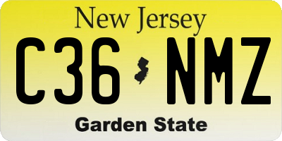 NJ license plate C36NMZ