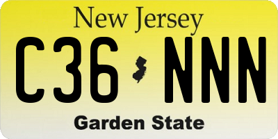 NJ license plate C36NNN