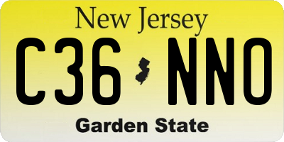 NJ license plate C36NNO
