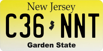 NJ license plate C36NNT