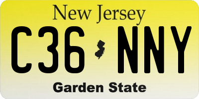 NJ license plate C36NNY