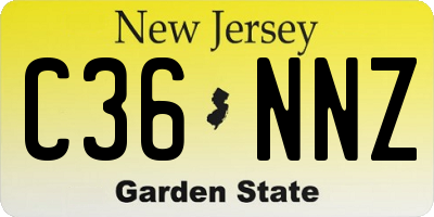 NJ license plate C36NNZ