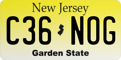 NJ license plate C36NOG