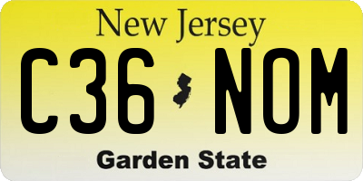 NJ license plate C36NOM
