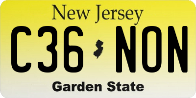 NJ license plate C36NON