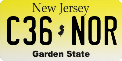 NJ license plate C36NOR