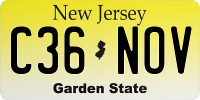 NJ license plate C36NOV