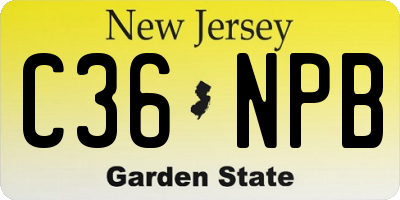 NJ license plate C36NPB