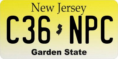 NJ license plate C36NPC