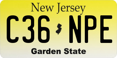 NJ license plate C36NPE