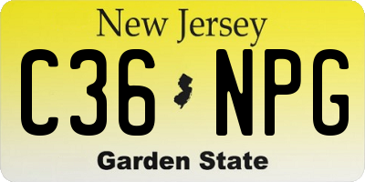 NJ license plate C36NPG