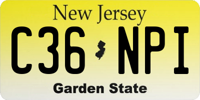NJ license plate C36NPI