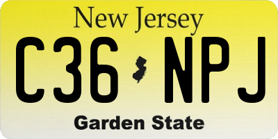 NJ license plate C36NPJ