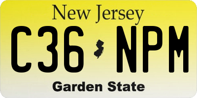 NJ license plate C36NPM
