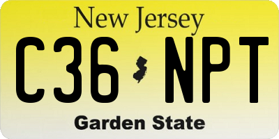 NJ license plate C36NPT